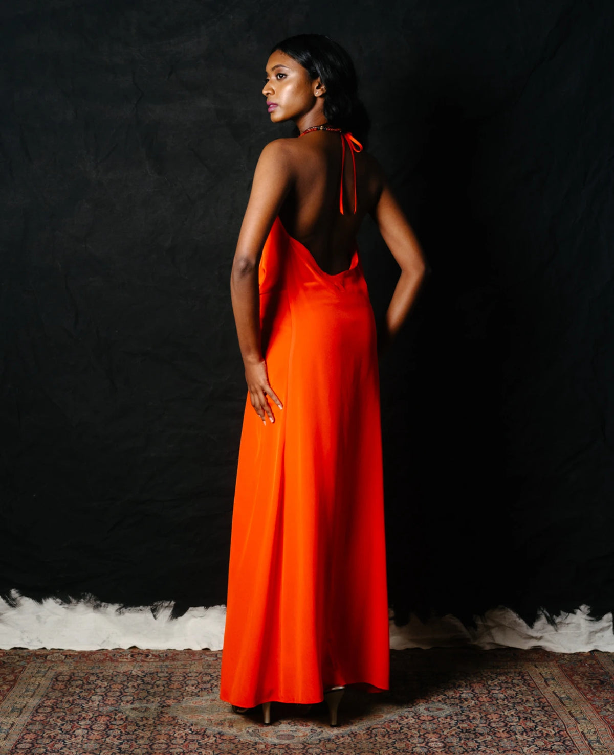 Silk Halter Neck Dress