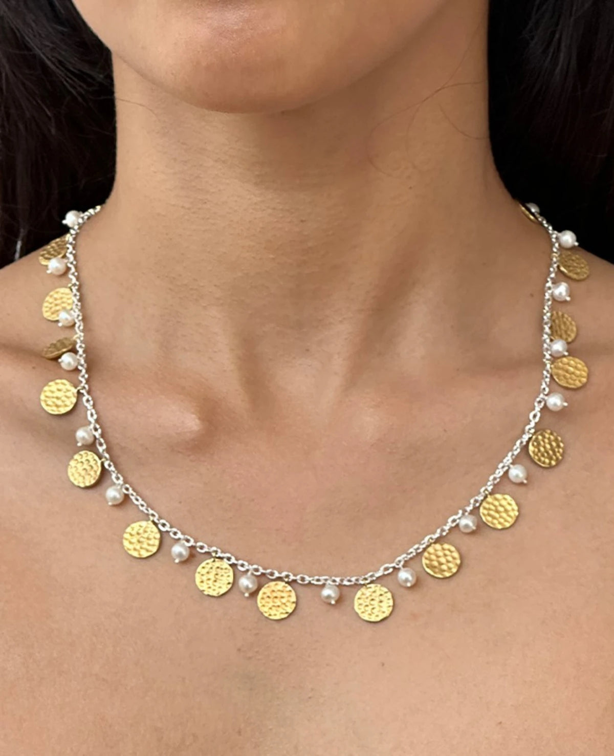 Golden Pearl Dance Necklace
