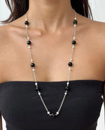Obsidian Pearl Elegance Necklace