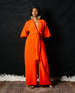 Silk Tie on Jumpsuit