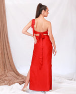 One shoulder Red Dress