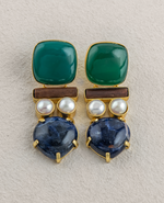 Adina. Green Onyx, Pearl & Lapis