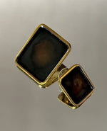 Assymetric Square Earrings Sunset