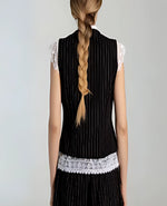 Pinstripe High Neck Vest and Dress Pant