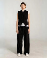 Pinstripe High Neck Vest and Dress Pant