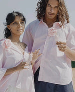 Unisex Boxy Shirts with Handmade Rosettes